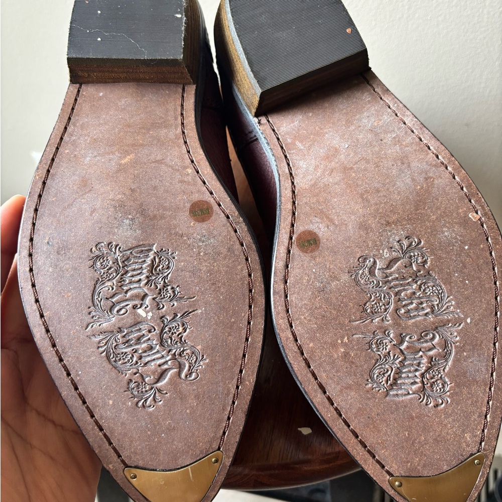Lucky Brand Women's Two-Tone Leather Ankle Booties in Brown and Blue - Picture 4 of 7